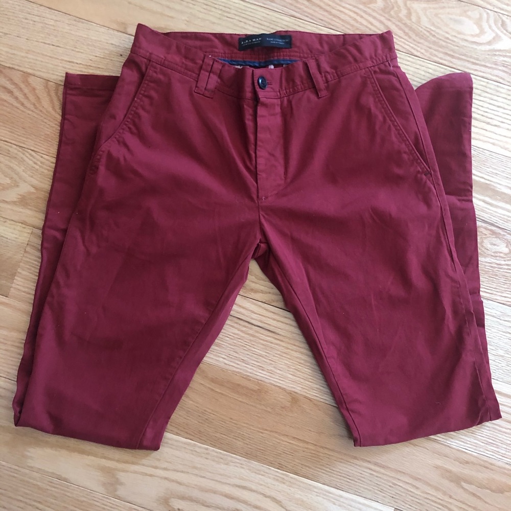 Zara Man Brick Red Pants size 40
